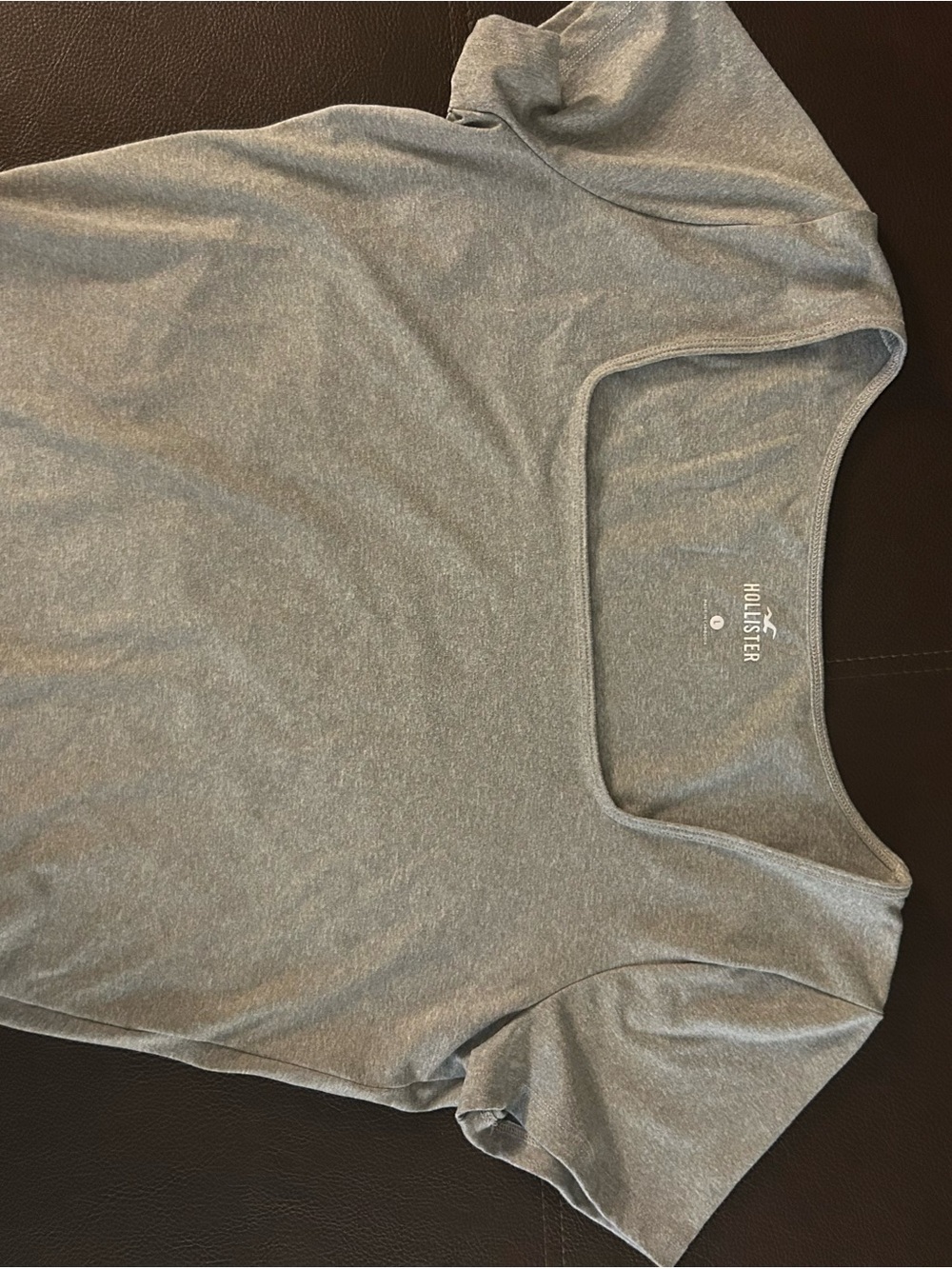 Hollister Women’s Square Neck Gray Short Sleeve Tee